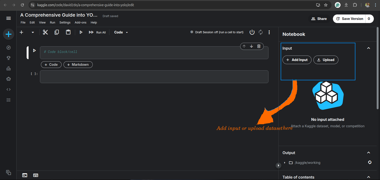 Add or upload dataset to kaggle